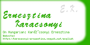 ernesztina karacsonyi business card